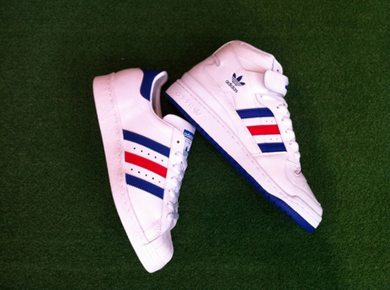 adidas Originals Forum Mid + Superstar 80s - White - Red - Blue ...