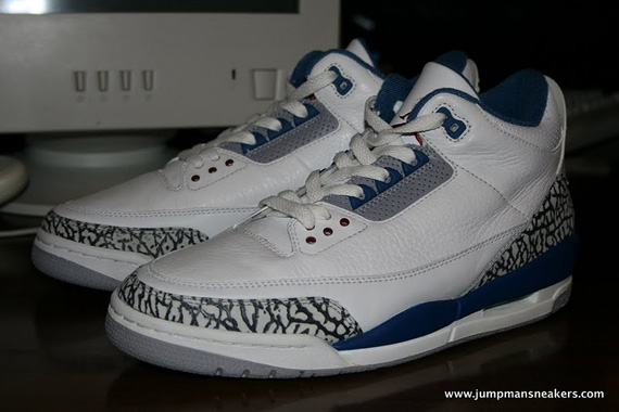 Air Jordan Iii True Blue No Cement Lace Sample 08