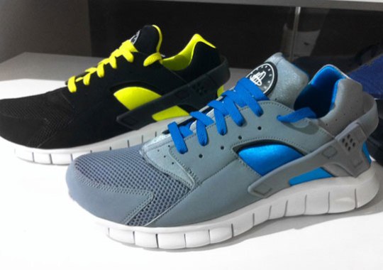 Nike Huarache Free 2012 – Grey – Blue + Black – Yellow