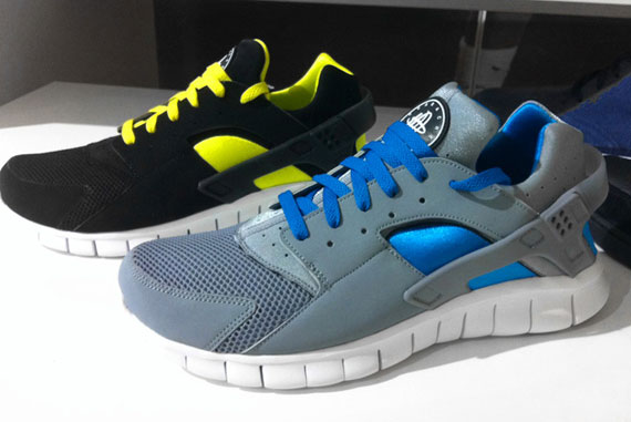 Nike Huarache Free 2012 – Grey – Blue + Black – Yellow