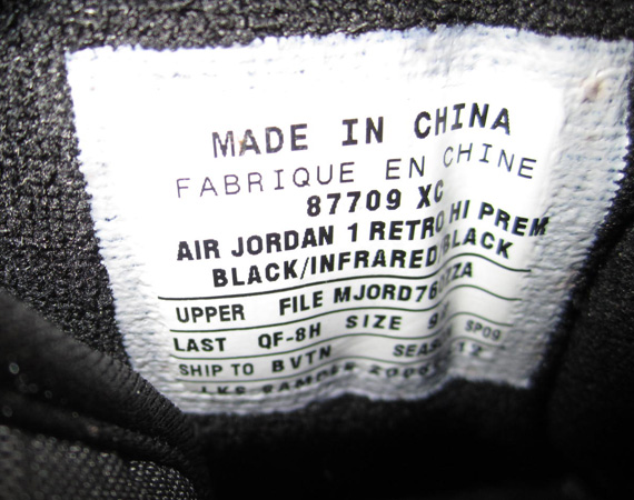 Air Jordan 1 High Infrared Sample Ebay August 2011 03