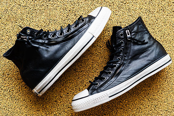 Black leather converse with clearance zipper