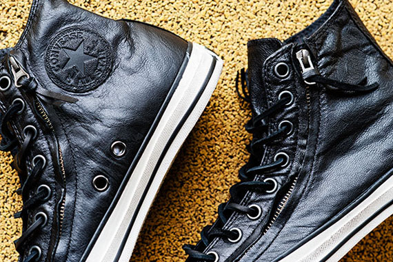 converse leather double zip