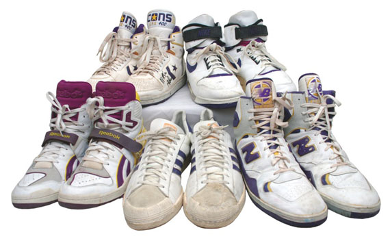 1988 Los Angeles Lakers Championship Team Game Worn Sneaker Lot