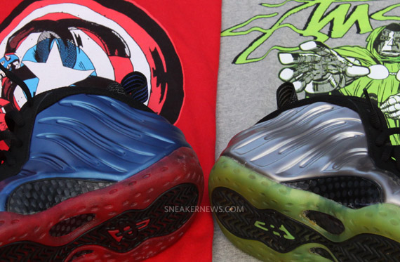 Nike Air Foamposite One ‘Captain America vs. Dr. Doom’ Sole Swap Customs