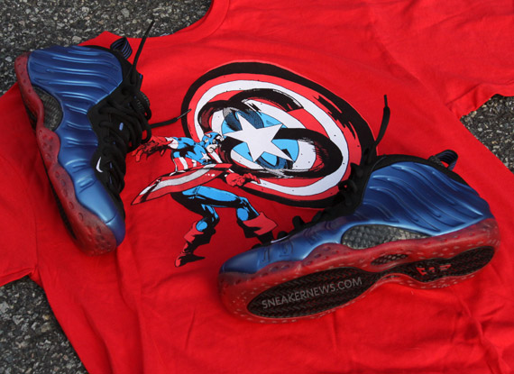 Nike Air Foamposite One Captain America Dr Doom Sole Swap Customs 4