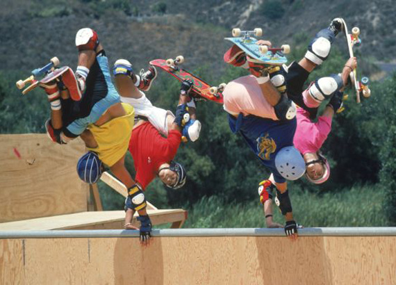 80's Skaters Wearing Classic Basketball Sneakers