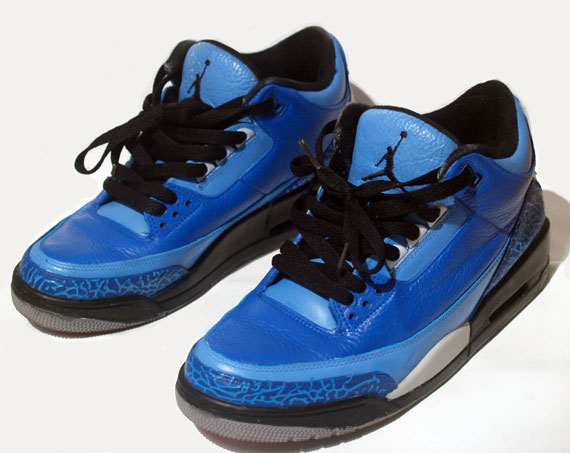 Air Jordan Iii Blue Black Custom By Damien 02