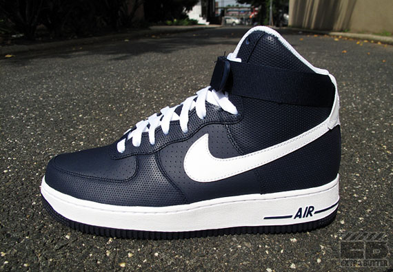 Nike Air Force 1 High - Obsidian - White Perf SneakerNews.com