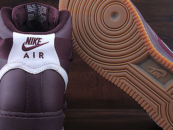 Nike Af1 High Burgundy Gum 05