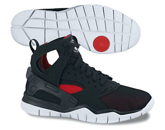 nike air huarache bball 2012 black sport red white black