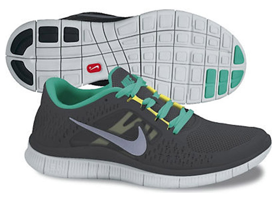 Nike Free Run 3 Anthracite Pure Platinum New Green Reflect Silver