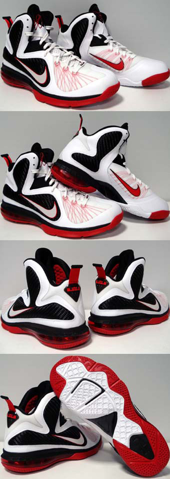 Nike Lebron 9 White Black Sport Red 07