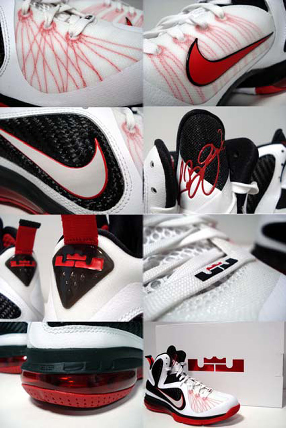 Nike Lebron 9 White Black Sport Red 09