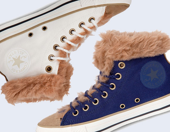 Converse with 2024 fur trim