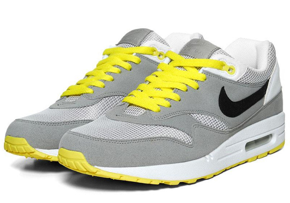 Nike WMNS Air Max 1 - Medium Grey - White - Black - Sonic Yellow 
