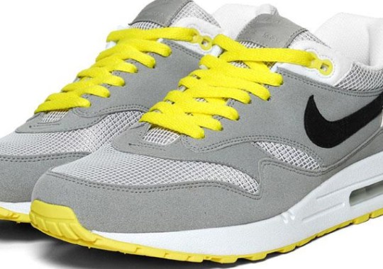 Nike WMNS Air Max 1 – Medium Grey – White – Black – Sonic Yellow
