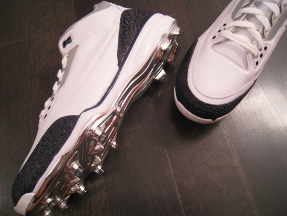 Air Jordan Iii Cleats Dre Bly White Navy Pe 1