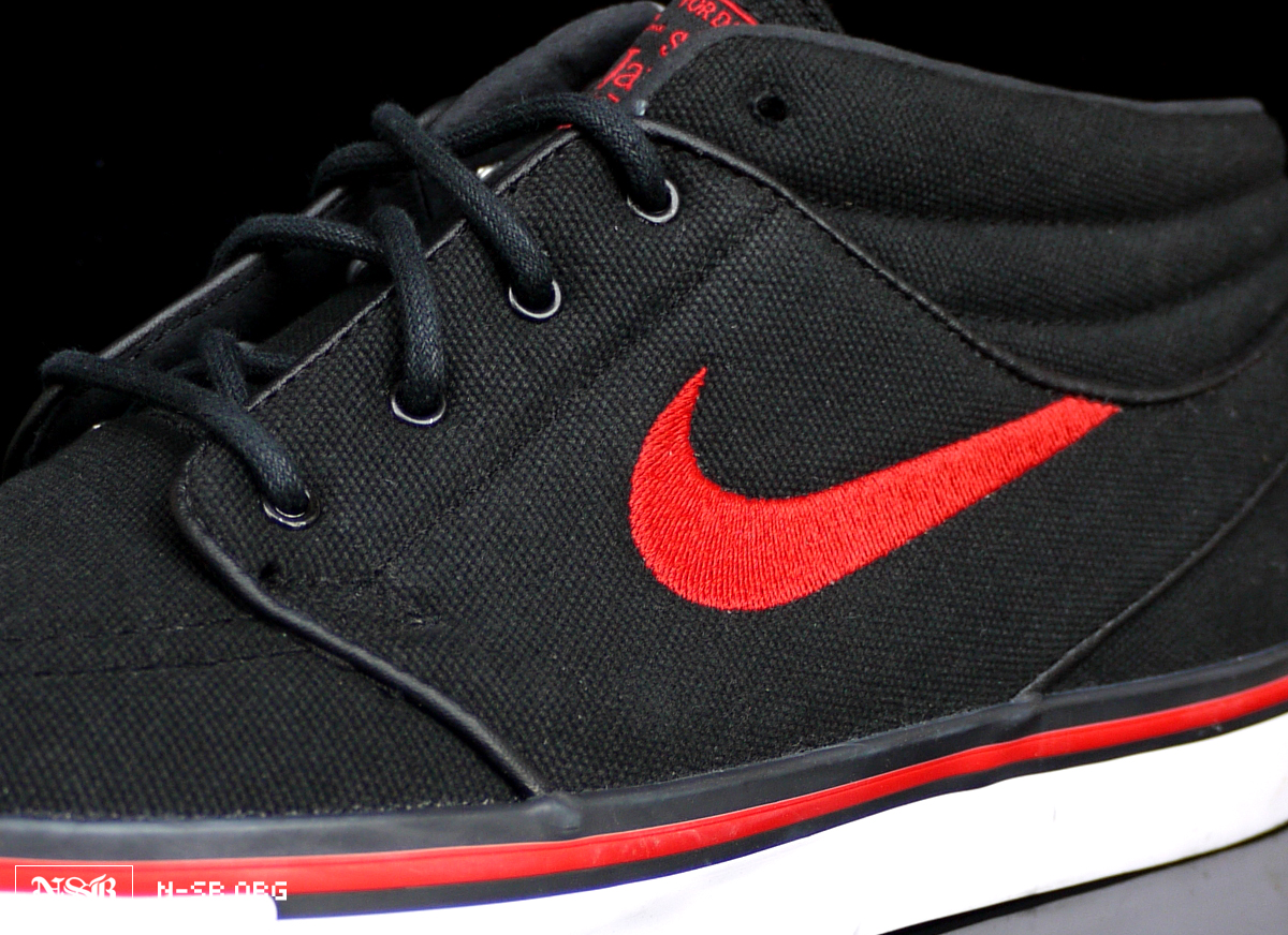 Nike Sb Zoom Stefan Janoski Mid Black Canvas Red White 7