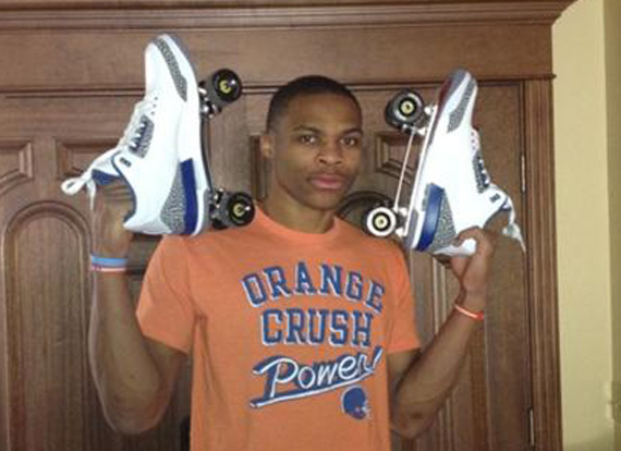 Air Jordan Iii True Blue Roller Skates Russell Westbrook 2