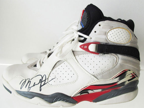 Air Jordan Viii White Black True Red Game Worn Autographed Ebay 4