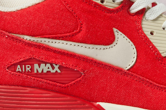 Nike Air Max 90 Red Canvas Beige White 1