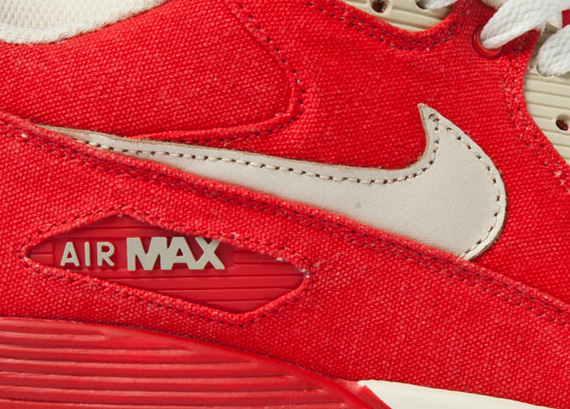 Nike Air Max 90 Red Canvas Beige White 5