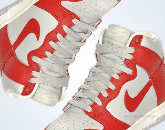 Nike WMNS Dunk High - Red - Grey - White - SneakerNews.com
