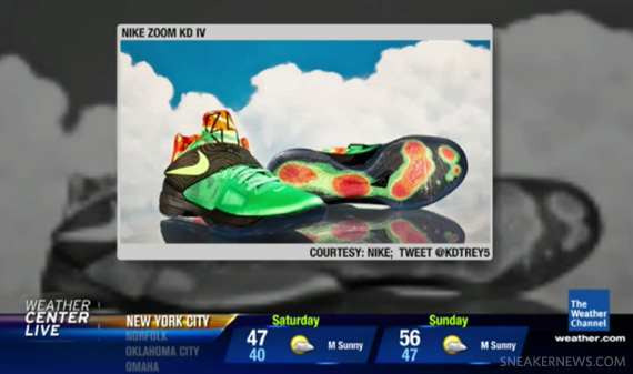 nike zoom kd iv weatherman featured on the weather channel