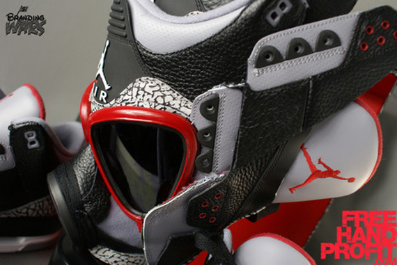 Air Jordan Iii Black Cement Gas Mask 2
