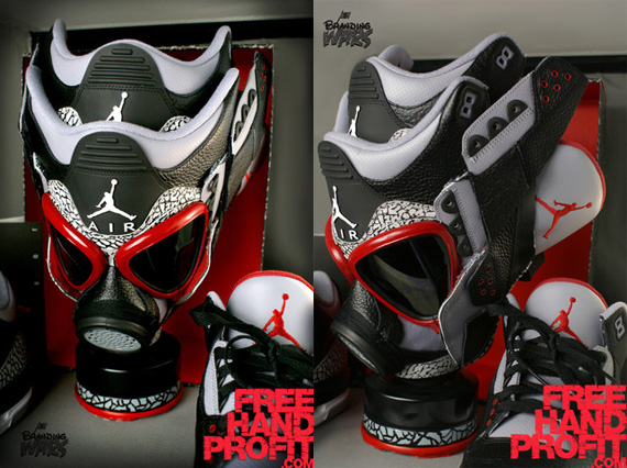 Air Jordan Iii Black Cement Gas Mask 5