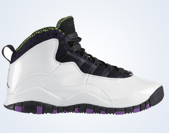 Air Jordan X Gs White Violet Pop Cyber Black 4