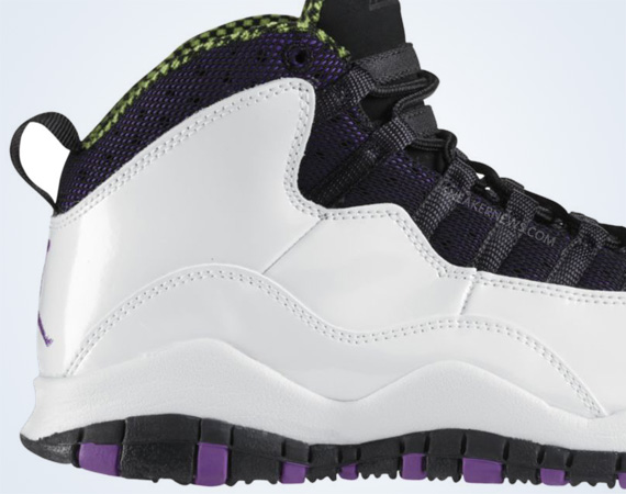 Air Jordan X Gs White Violet Pop Cyber Black 6