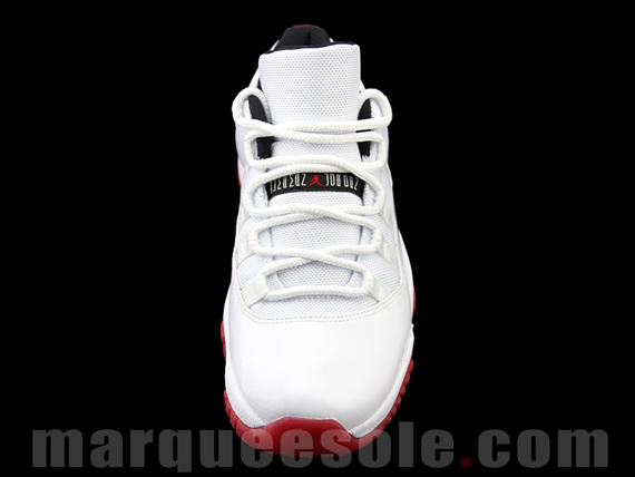 Air Jordan Xi Low White Black Varsity Red Detailed Images 6