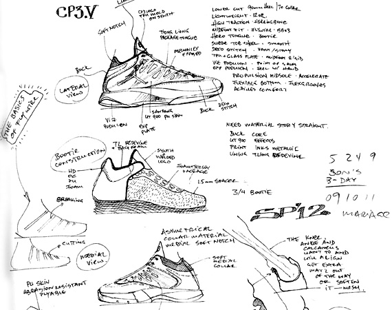 Jordan CP3.V Design Sketches