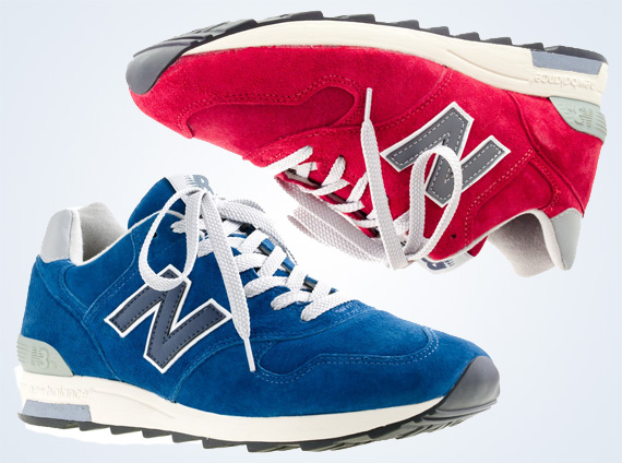 New Balance Men's x Auralee XC-72 in Blau Red Suede Bluejcrew 2