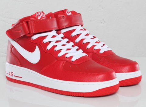 Nike Air Force 1 Mid - Sport Red - White - SneakerNews.com