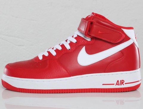 Nike Air Force 1 Mid - Sport Red - White - Sneakernews.com