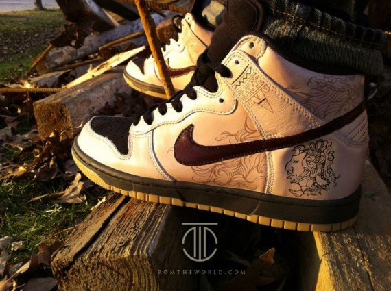 Nike Dunk High ‘Mayan Prophecy’ Customs by ROM