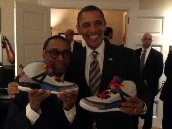 Barack Obama Receives Jordan Spiz'ikes From Spike Lee