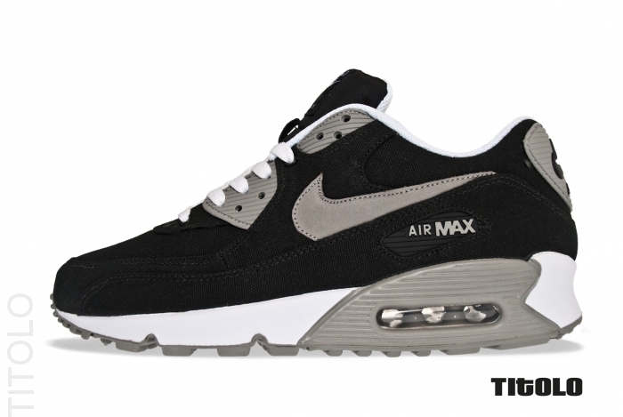 Nike Air Max 90 Black Medium Grey Canvas 02