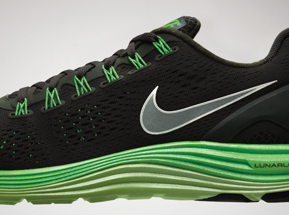 Nike LunarGlide+ 4 - Black - Green - Grey