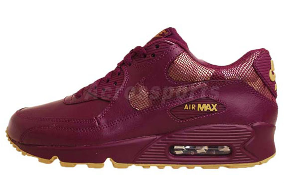 Nike Wmns Air Max 90 Mulberry Jersey Gold 21