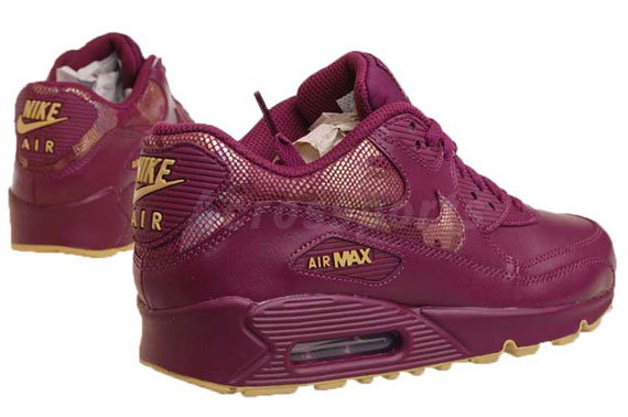 Nike Wmns Air Max 90 Mulberry Jersey Gold 4