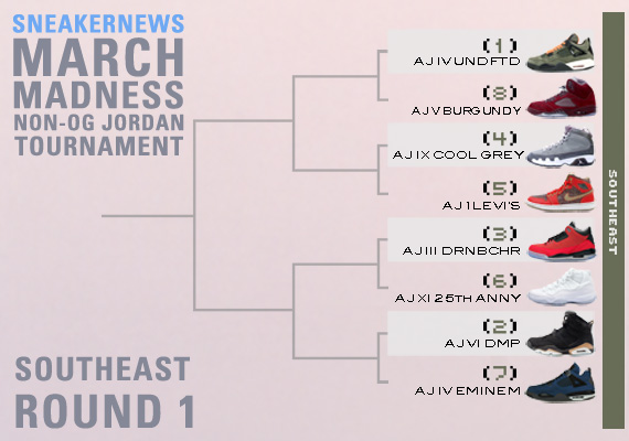 Sneaker News March Madness Non-OG Air Jordan Tournament - Round 1 Voting | Southeast