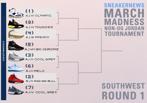 Sneaker News March Madness Non-OG Air Jordan Tournament - Round 1 Voting | Southwest