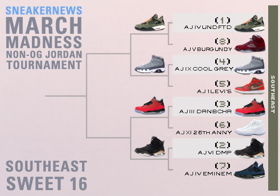 Sneaker News March Madness Non-OG Air Jordan Tournament - Sweet 16 Voting | Southeast