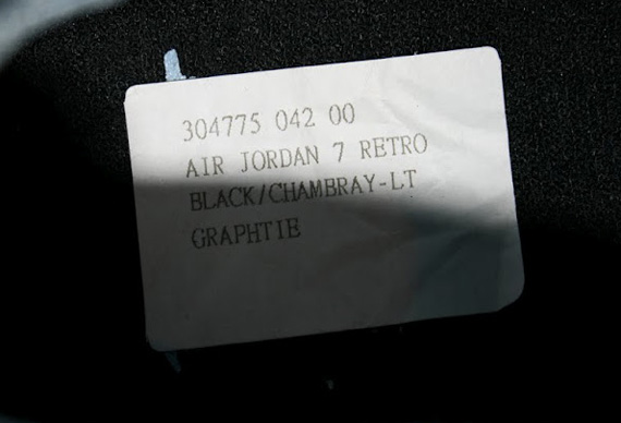 Air Jordan Vii Black Chambray Unreleased Sample 1