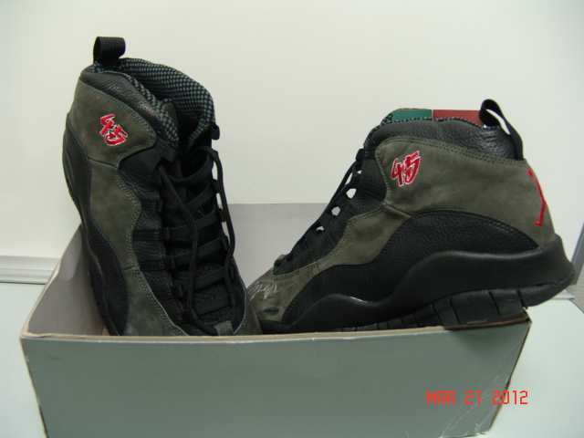 Air Jordan X Shadow Og Autographed 45 Sample 10