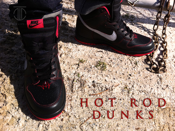 Nike Dunk High Hot Rod Customs By Rom 6